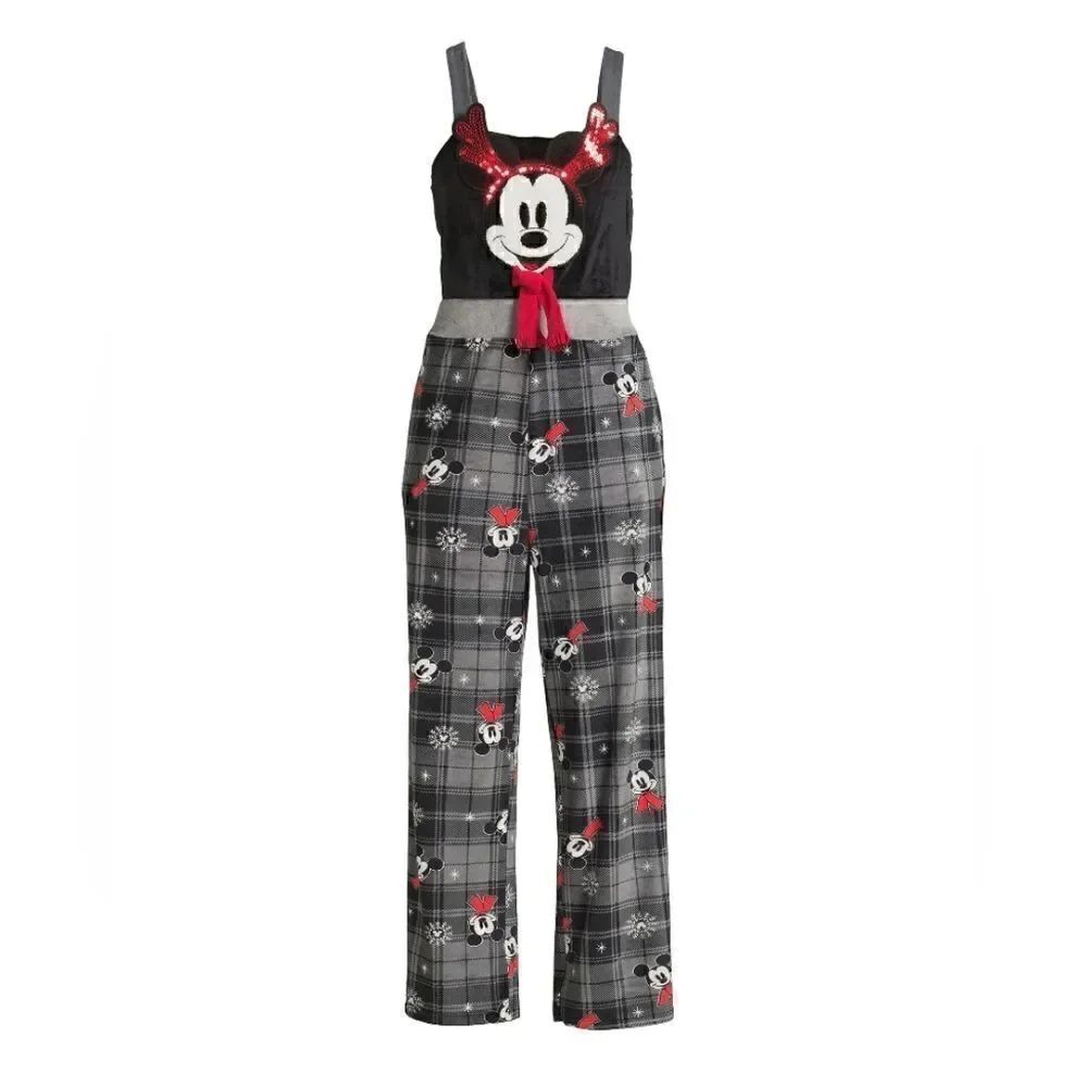 Nwt Disney Mickey Mouse Christmas Juniors Velour Jumpsuit